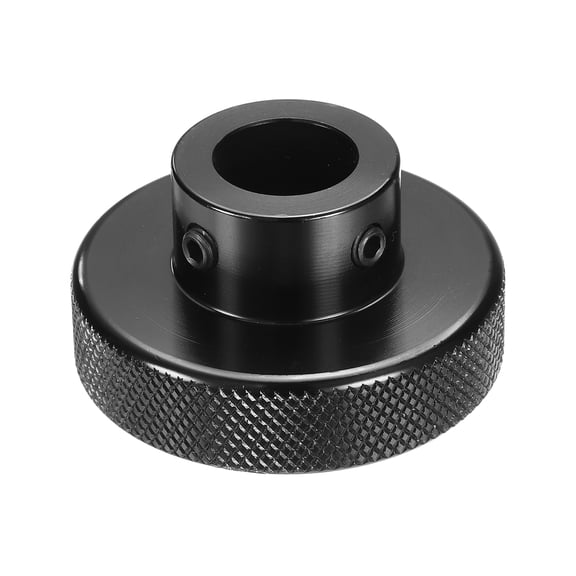 Anodization Aluminum Alloy Handwheel 16mm Bore 50mm OD Knurled Knob Turning Handle with Wrench, Black