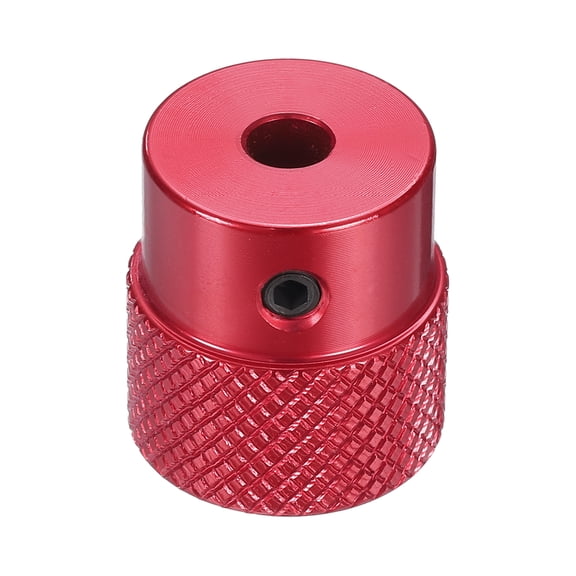 Anodization Aluminum Alloy Handwheel 4mm Bore 20mm OD Knurled Knob Turning Handle with Wrench, Red