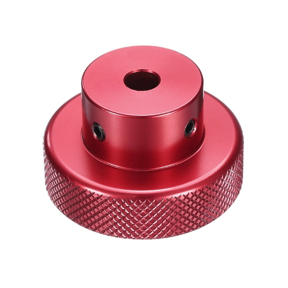 Anodization Aluminum Alloy Handwheel 6mm Bore 40mm OD Knurled Knob Turning Handle with Wrench, Red