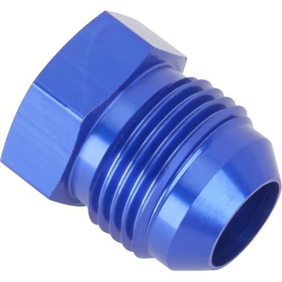 Anodized Aluminum -10 AN Flare Plug Fitting, Blue