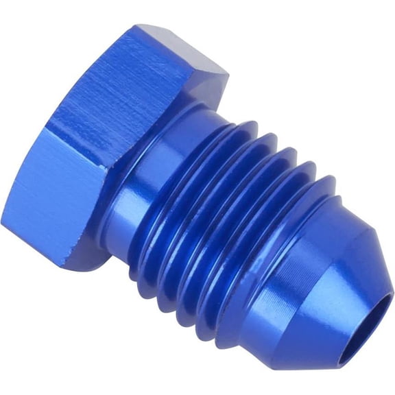 Anodized Aluminum -4 AN Flare Plug Fitting, Blue