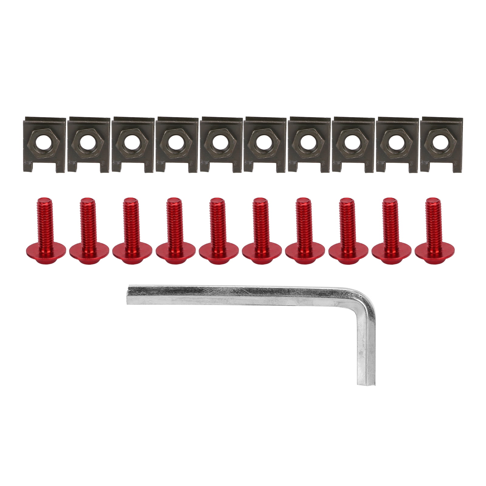 Anodized Aluminum M6 Motorcycle Windscreen Fairing Bolt Kit for Kawasaki - Red Upgrade