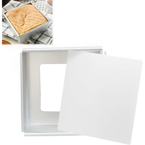 Anodized Aluminum Square Cake Pan with Removable Bottom, Bread Loaf Pan, Chiffon Mold Mousse Tin, Dishwasher Safe (Silver, 5 inch)