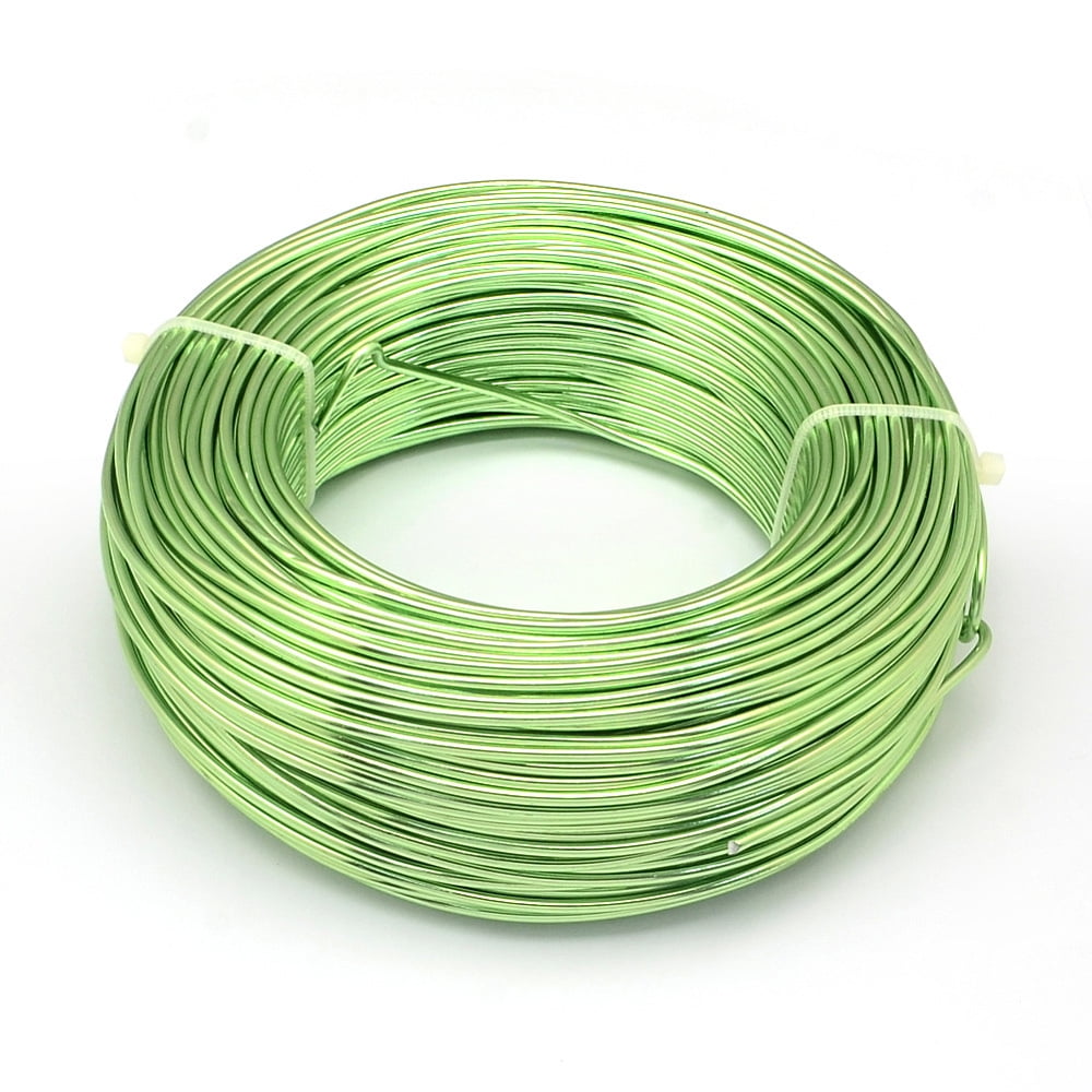 Anodized Aluminum Wire Bendable Metal Craft Wire Flexible Craft Wire for Beading Jewelry Craft Making Lawn Green 18 Gauge 1.0mm 200m/500g(656.1 Feet/500g)