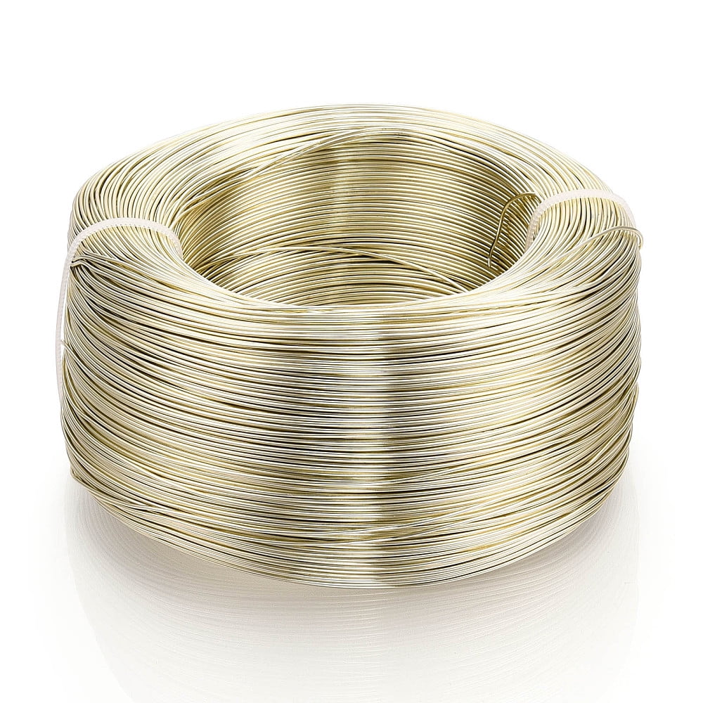 Anodized Aluminum Wire Bendable Metal Craft Wire Flexible Craft Wire for Beading Jewelry Craft Making Light Gold 20 Gauge 0.8mm 300m/500g(984.2 Feet/500g)