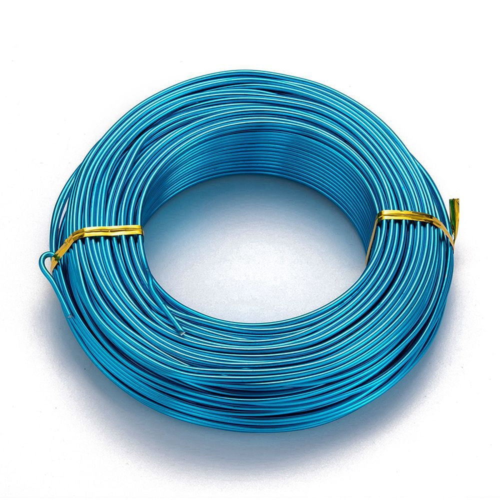 Anodized Aluminum Wire Bendable Metal Craft Wire Flexible Craft Wire Deep Sky Blue 12 Gauge 2.0mm 55m/500g