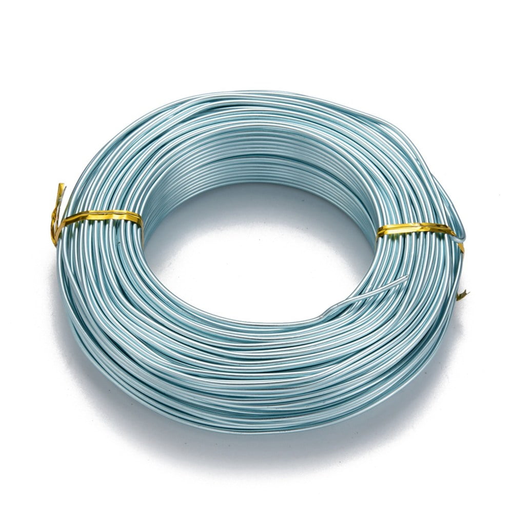 Anodized Aluminum Wire Bendable Metal Craft Wire Flexible Craft Wire for Beading Jewelry Craft Making Pale Turquoise 12 Gauge 2.0mm 55m/500g