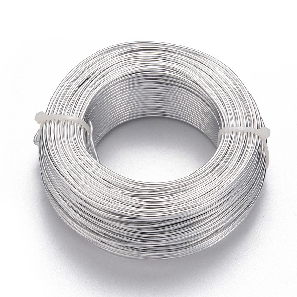 Anodized Aluminum Wire Bendable Metal Craft Wire Flexible Craft Wire for Beading Jewelry Craft Making Silver 12 Gauge 2.0mm