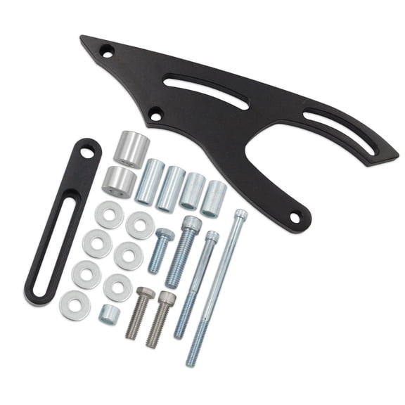 Anodized Black Silver Steering Bracket Heavy Duty Aluminum Pump Holder for Car Block 289 302 351W Saginaw Pump Installation