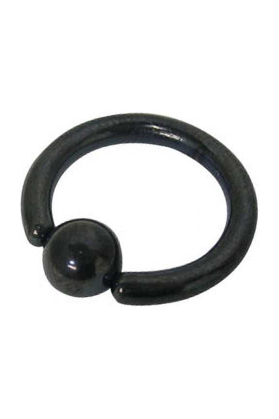 Anodized Black Titanium Captive Bead Ball Closure Ring (10 G)