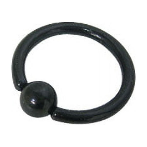 Anodized Black Titanium Captive Bead Ball Closure Ring (12 G)