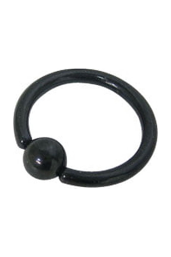 Anodized Black Titanium Captive Bead Ball Closure Ring (12 G)