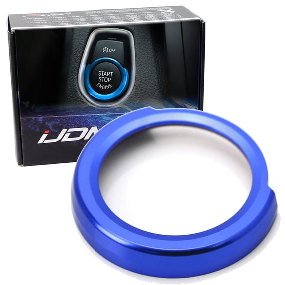 Anodized Blue Aluminum Keyless Engine Push Start Button Decoration Ring Trim For BMW 2 3 4 Series X1 (F22 F30 F32 F34 F48)