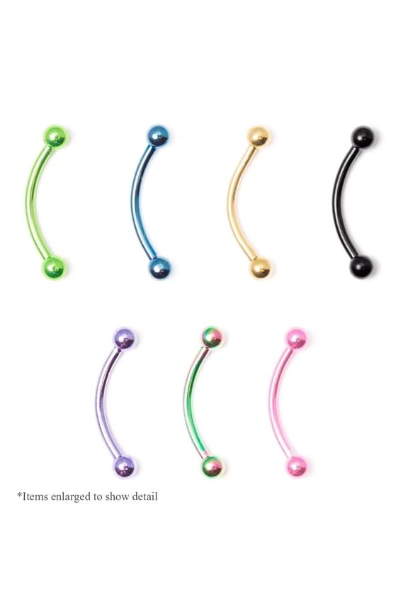 16G Surgical Steel Anodized Curved Barbell Eyebrow Ring Piercings Jewelry for Women Men Sold Each