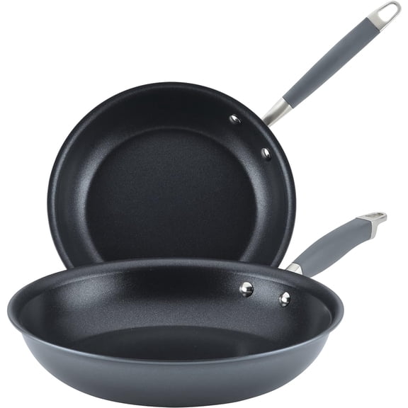 Anodized Nonstick Skillets (2 Piece Set- 10.25-Inch & 12.75-Inch, Moonstone)
