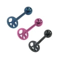 thumbnail image 1 of Anodized Titanium 14G Peace Sign Tongue Ring with 3 Colors Available, 1 of 6