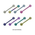 thumbnail image 1 of Anodized Titanium 14G Straight Barbell Tongue Nipple Ring - 8 Colors Available, 1 of 5