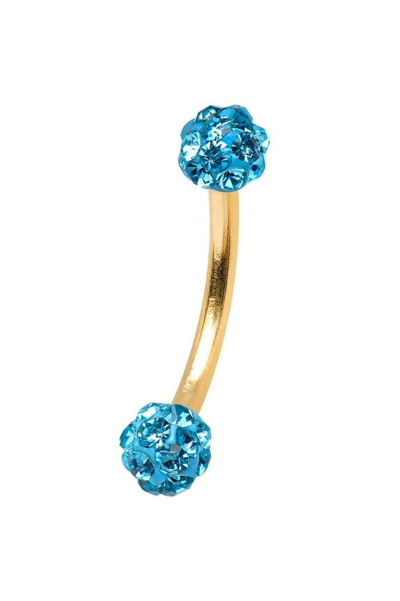 Anodized Titanium Curved Barbell 16G Eyebrow Ring with Ferido Ball Ends
