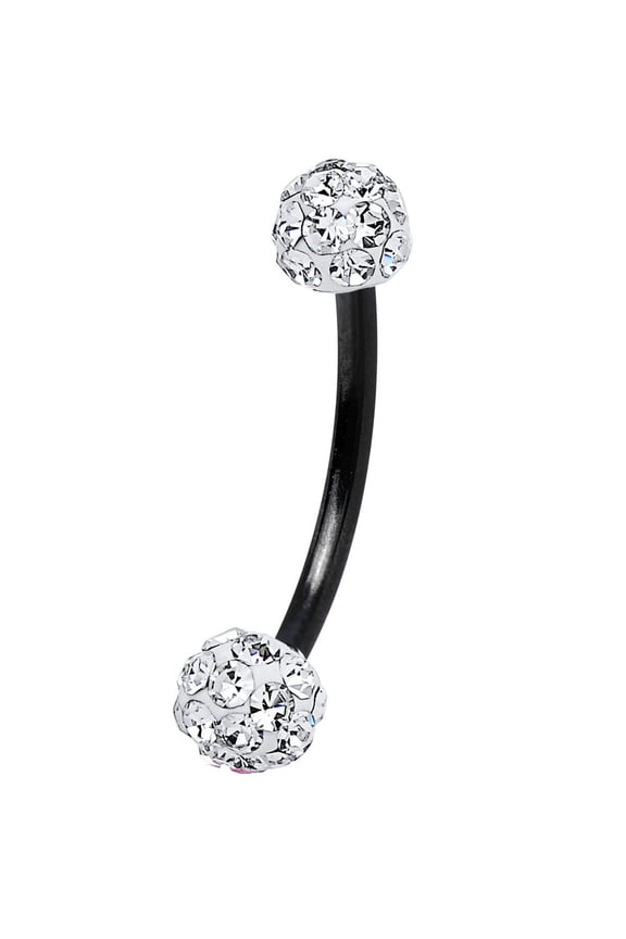 Anodized Titanium Curved Barbell 16G Eyebrow Ring with Ferido Ball Ends