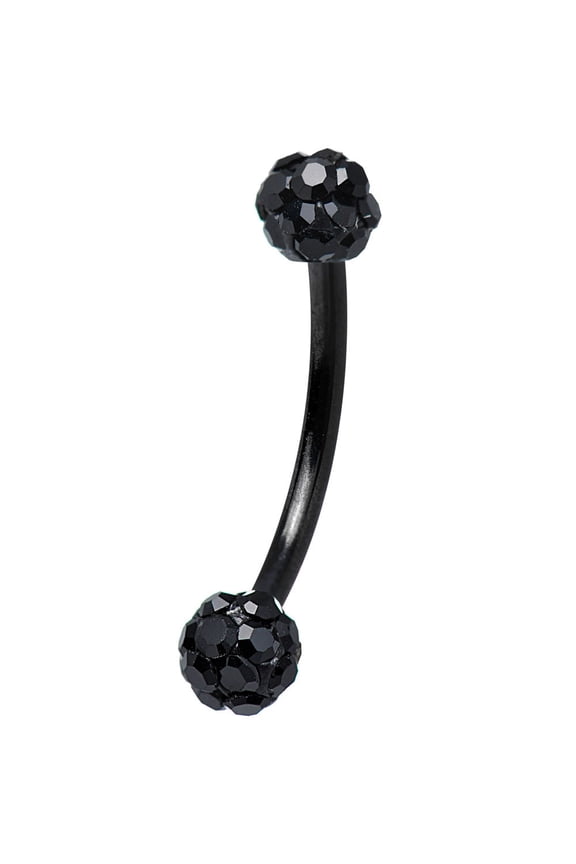 Anodized Titanium Curved Barbell 16G Eyebrow Ring with Ferido Ball Ends