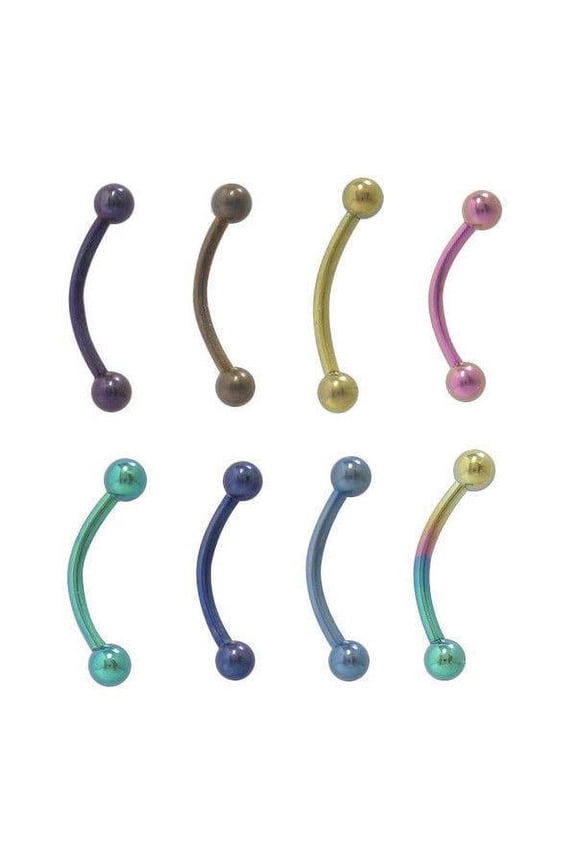 16G Curved Barbell Eyebrow Ring Solid Titanium Piercing Jewelry Men Women - Sold Individually