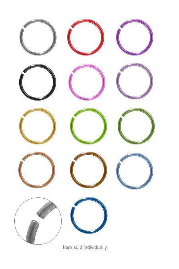 Anodized Titanium Nose Hoop Rings