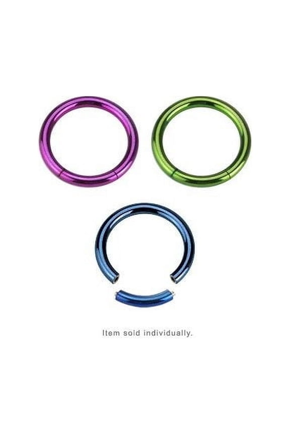Anodized Titanium over Surgical Steel Seamless Segment Ring Nose Ear Lip Nipple