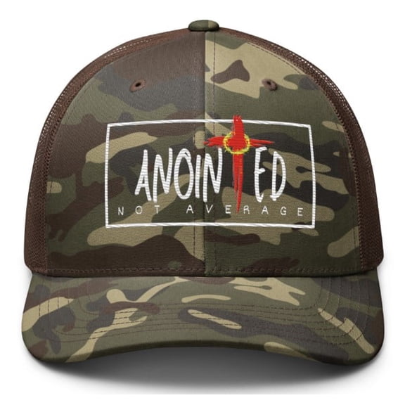 Anointed Not Average Black LOGO Trucker CAMO/BLK