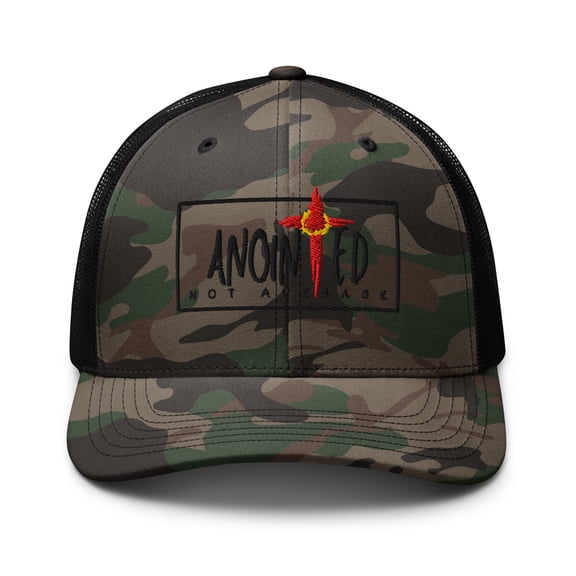 Anointed Not Average Black LOGO Trucker CAMO/BLK