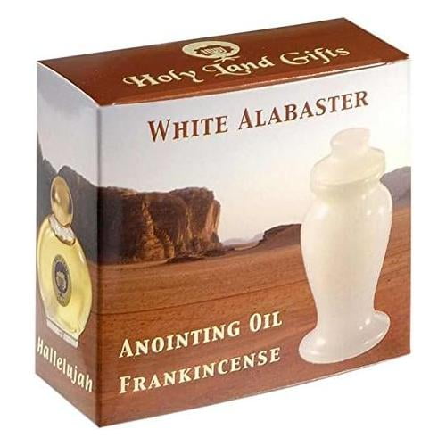 Frosted White Flower Anointing Oil Bottle