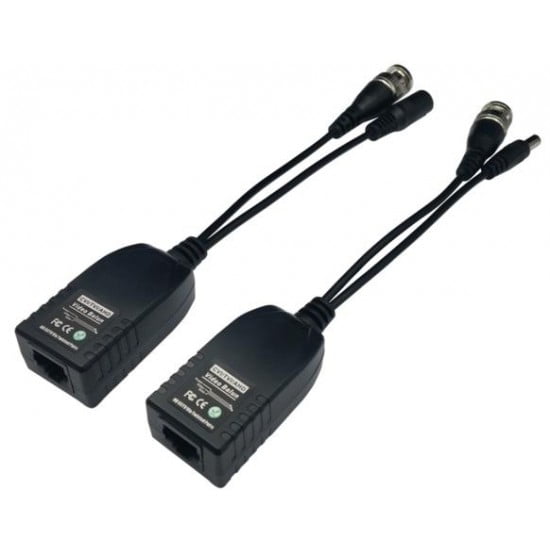 Anolog HD TVI AHD CVI Video balun cat5 to bnc high quality converter with power connection