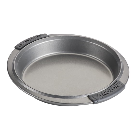 Anolon Advanced Bakeware Nonstick Round Cake Pan, 9-Inch, Gray with Silicone Grips