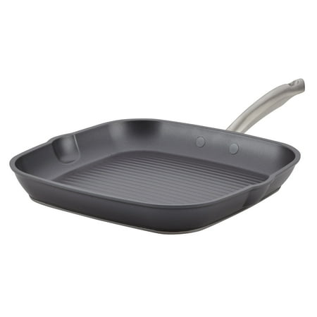 Anolon Accolade 11 Inch Forged Hard-Anodized Nonstick Square Grill Pan, Moonstone