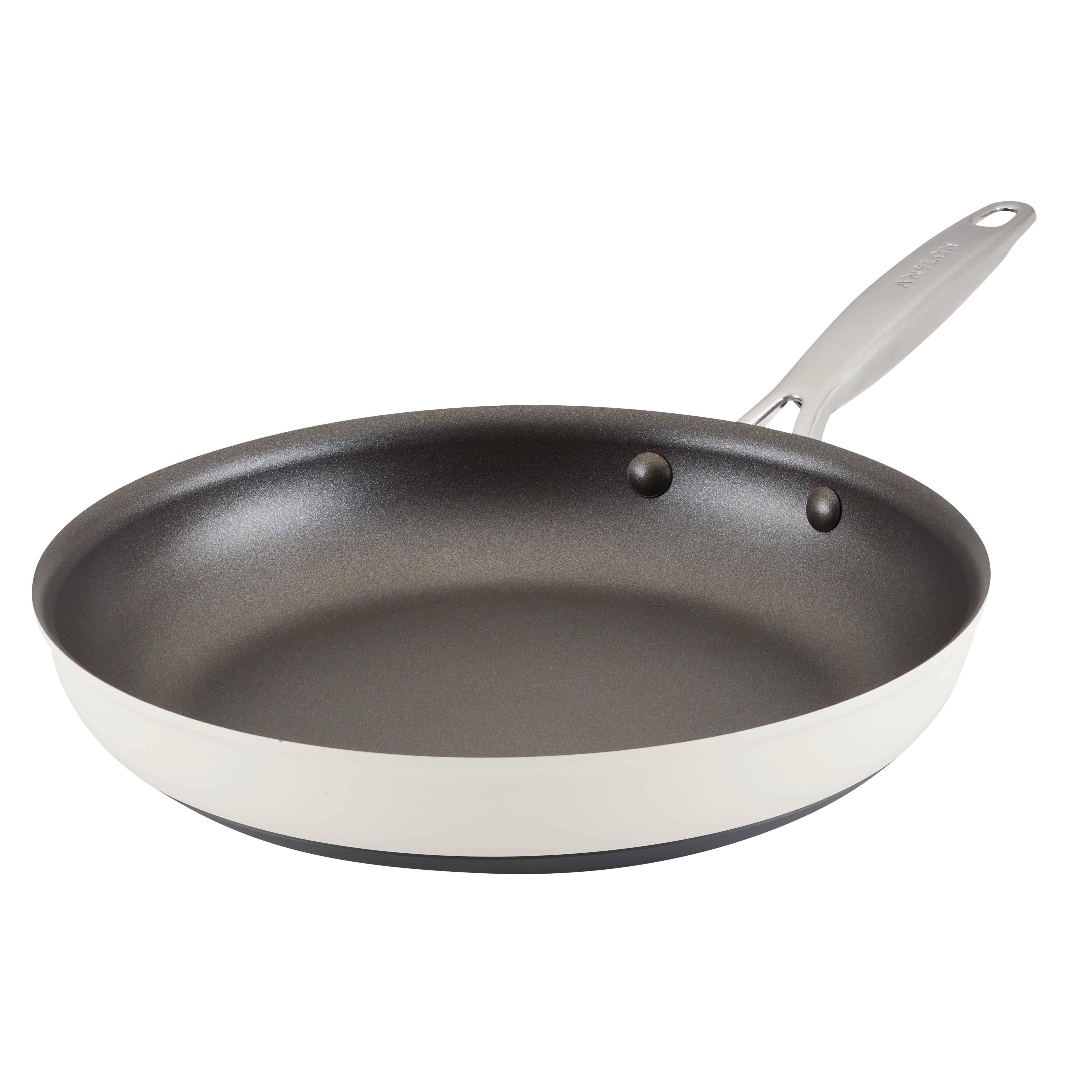 Anolon Achieve 12" Cream Aluminum Nonstick Frying Pan with Lid