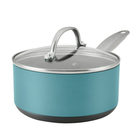Anolon Achieve 2 qt Hard Anodized Nonstick Sauce Pan with Lid, Teal