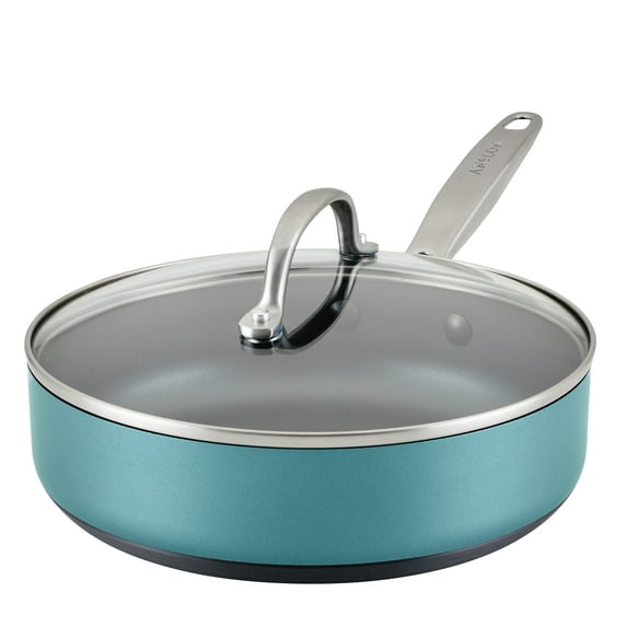 Anolon Achieve 3 Quart Hard Anodized Nonstick Saute Pan with Lid, Teal
