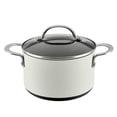 thumbnail image 1 of Anolon Achieve 4 Quart Nonstick Saucepot with Tempered Glass Lid, Cream, 1 of 14