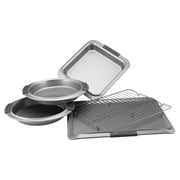 Anolon Advanced 5-Piece Nonstick Steel Bakeware Set with Cake Pans, Cookie Sheet, and Cooling Rack