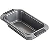 Anolon Advanced 54709 Nonstick Loaf Pan with Grips, 9 x 5 Inch Rectangular Carbon Steel Baking Pan, Gray, Oven Safe