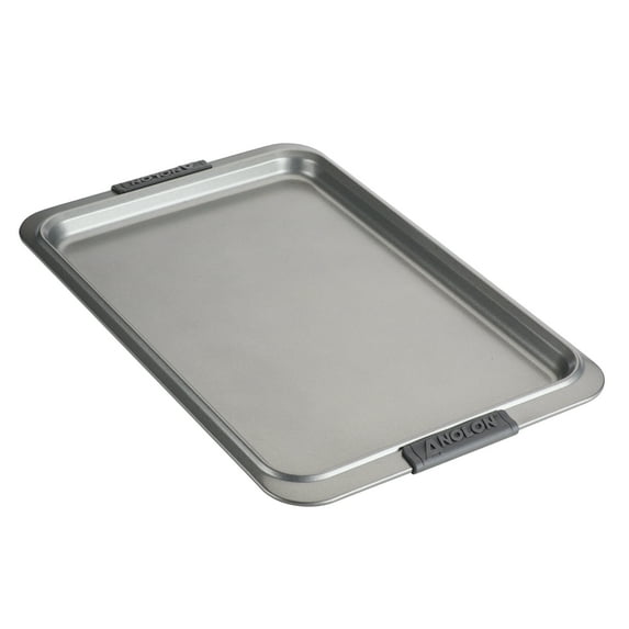 Anolon Advanced Bakeware 11 inch x 17 inchNonstick Cookie Sheet, Gray with Silicone Grips