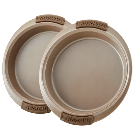 Anolon Advanced Bakeware 2 Piece 9-Inch Nonstick Layer Cake Pan Set, Bronze