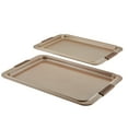 thumbnail image 1 of Anolon Advanced Bakeware 2 Piece Nonstick Cookie Sheet Pan Set, Bronze with Silicone Grips, 1 of 4