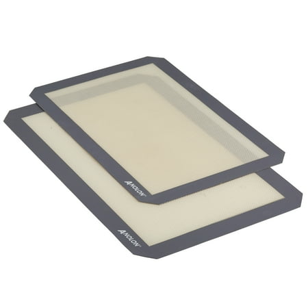 Anolon Advanced Bakeware 2 Piece Silicone Nonstick Baking Mat Set, Clear with Gray Border