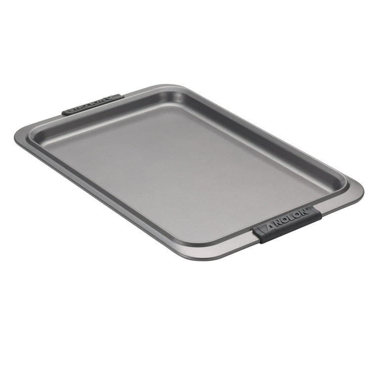 Anolon Advanced Bakeware Nonstick Cookie Sheet 10 Inch x 15 Inch Gray with Silicone Grips Walmart