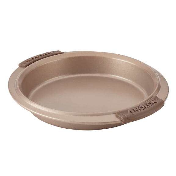 Anolon Advanced Bronze Nonstick Bakeware Round Cake Pan with Silicone Grips, 9-Inch, Bronze