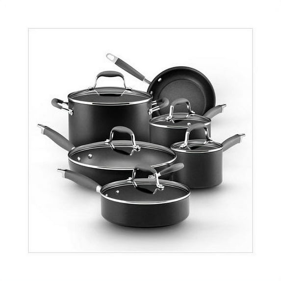 Anolon Advanced Hard-Anodized Nonstick Cookware Set, 11-Piece, Gray