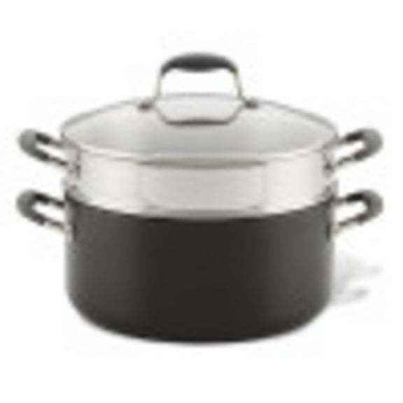 Anolon Advanced Hard Anodized Nonstick Dutch Oven and Multipurpose Steamer Set, 3-Piece, Gray