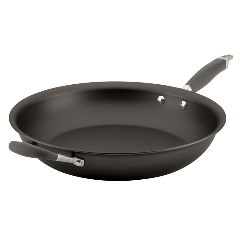 Anolon Advanced Hard Anodized Nonstick Frying Pan with Helper Handle, 14- Inch, Gray 
