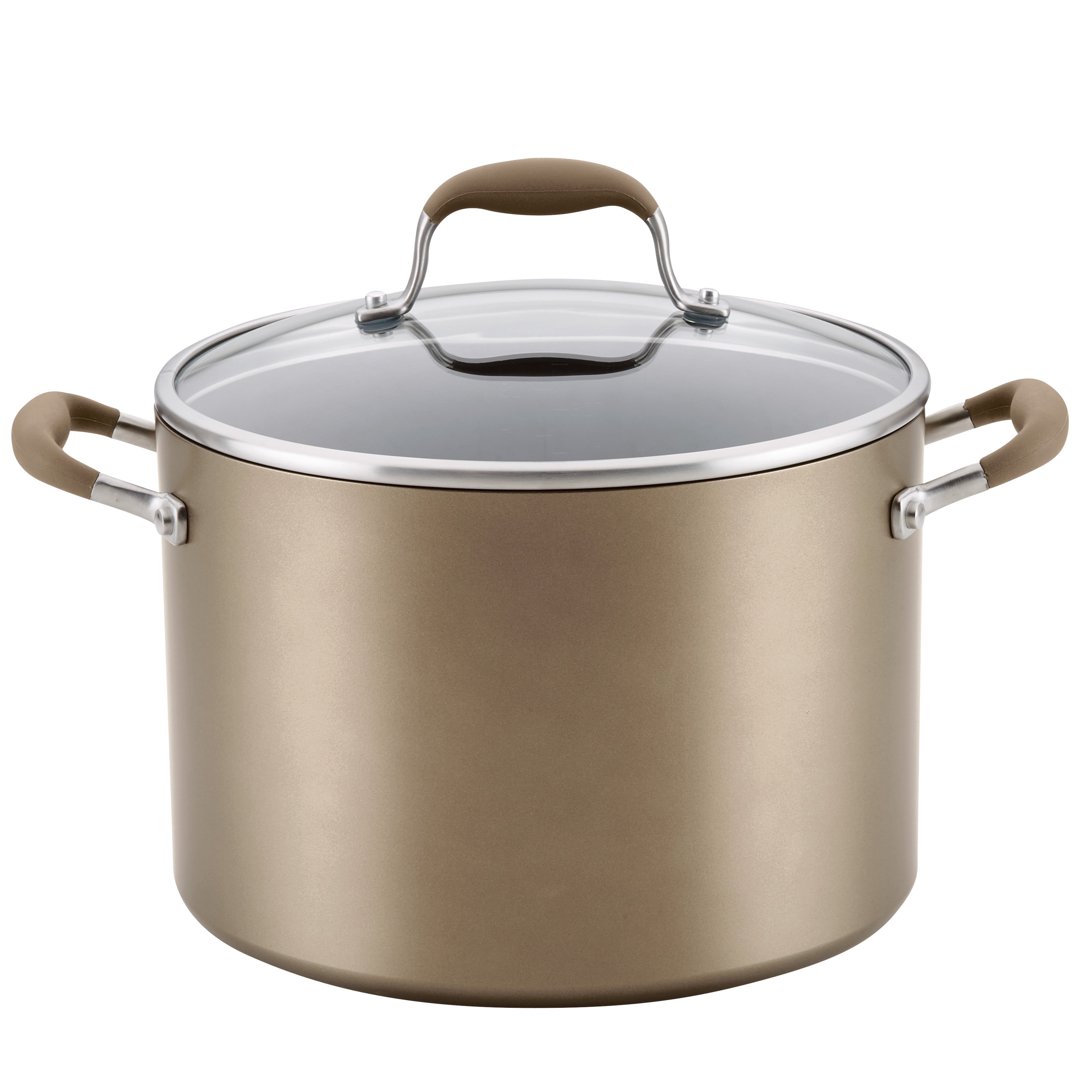 Bronze 10-Quart Hard-Anodized Aluminum Nonstick Stockpot with Lid