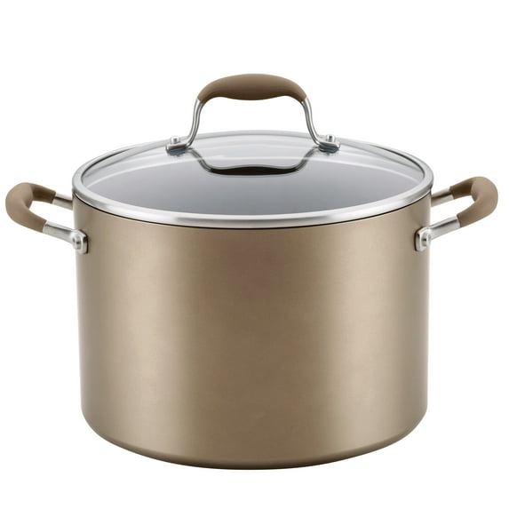 Anolon Advanced Home 10 Quart Hard-Anodized Nonstick Stockpot with Lid, Bronze
